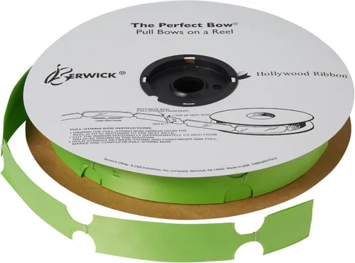 Miniatura 2 de Berwick The Perfect Bow Pull Ribbon, tamaño acabado de 5.5 pulgadas con 20 bucles, verde cítrico, 50 piezas