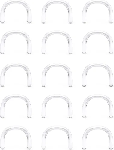 Miniatura 20 de Cisyozi 16G 14G 12G 10G 8G 6G 4G 2G Kit de Estiramiento de Retenedor de Tabique de Plástico Hipoalergénico Anillos de Tabique en Forma de U Pincher