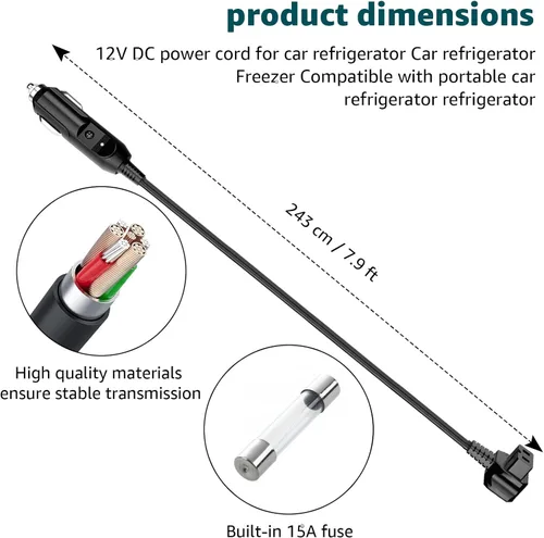 Miniatura 3 de Cable de alimentación de CC compatible con alpicool, Bodega, euhomy, bougeRV, ARB, ICECO, Setpower, JoyTutus para la mayoría de refrigeradores