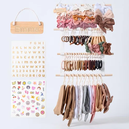 Miniatura 10 de Bow Holder for Girls Hair Bows, Hair Bow Organizer, Headband Holders, Hanger Wall, Clip Organizer, Ribbon Storage for BabyGirl Nursery Wall Decor
