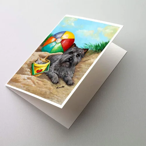 Miniatura 275 de Caroline's Treasures PPP3013GCA7P - Tarjetas de felicitación y sobres para mascotas de Basset Hound Teacher, paquete de 8 tarjetas en blanco