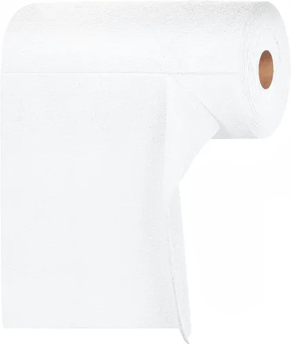 Tear-A-Rag Roll - Paquete de 50 paños de limpieza de microfibra, 12 x 12 pulgadas, toallas reutilizables para el hogar, auto y taller (blanco)