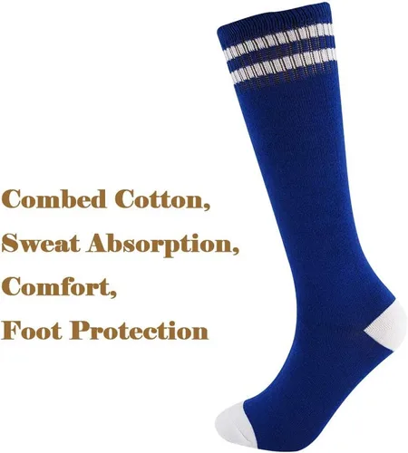 Miniatura 2 de Calcetines altos hasta la rodilla para niños, calcetines de fútbol de algodón para niños, niñas, niños pequeños