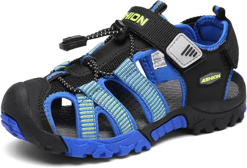 Littleplum Sandalias para niños con puntera cerrada, sandalias deportivas para niños pequeños, zapatos de verano para niños grandes, caminar,