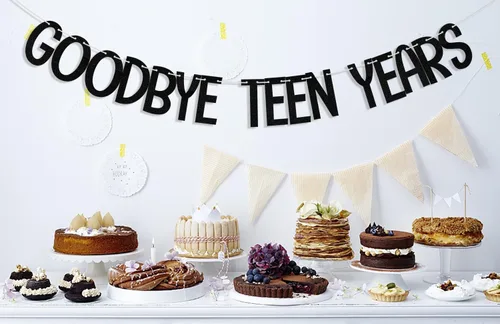 Miniatura 6 de Cartel de "Goodbye Teen Years", decoraciones de cumpleaños número 20 y fabuloso, suministros de decoración de fiesta de aniversario de 20 años