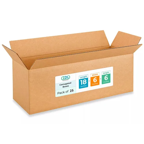 Miniatura 190 de IDL Packaging Paquete de 5 cajas de envío altas de 8 x 8 x 48 pulgadas, extra resistentes de 200 libras frente a caja regular, cajas de mudanza