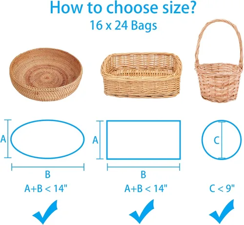 Miniatura 5 de Awpeye Bolsas transparentes para cestas, 25 paquetes de envolturas grandes de celofán para cestas y regalos, bolsas de celofán de 16 x 24 pulgadas