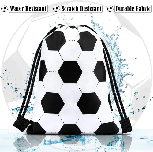 Miniatura 3 de Shappy 24 bolsas deportivas pequeñas con cordón, bolsa de caramelos, bolsas de regalo para fiestas deportivas (fútbol, 6.9 x 9.8 pulgadas)