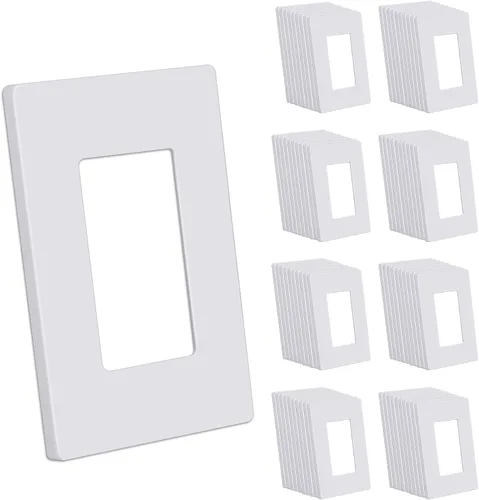 Miniatura 15 de CML - Placa de pared decorativa sin tornillos de 3 segmentos, paquete de 2 cubiertas para interruptores de luz, cubierta de receptáculo de toma