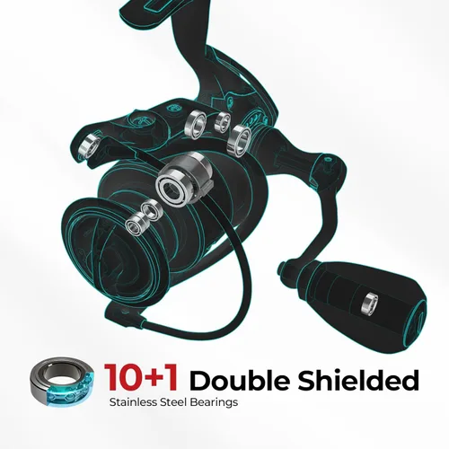 Miniatura 4 de Piscifun Carretes Giratorios Viper X, Fibra de Carbono 33 Libras de Arrastre Máximo, 10+1 BB Blindados, Carrete de Pesca Giratorio de Agua Salada