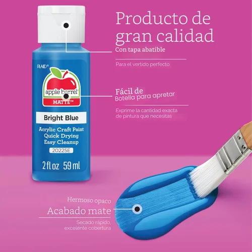 Miniatura 4 de Apple Barrel, Vibrant Spectrum Collection - Pintura acrílica para manualidades, PROMOABIII, 2 onzas líquidas cada uno, 16 colores mate surtidos, 16