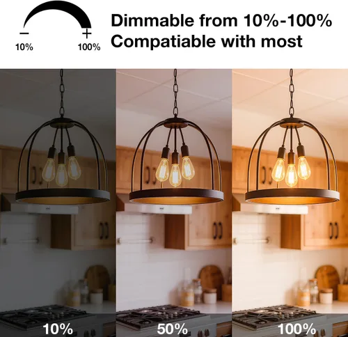 Miniatura 3 de DAYBETTER Bombillas LED Edison vintage, bombilla LED E26 equivalente a 60 W, bombillas LED regulables, alto brillo 6 W 800 LM, blanco cálido 2700 K
