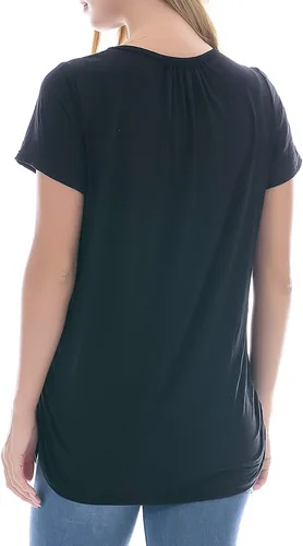 Miniatura 5 de Smallshow - Camisa de lactancia para maternidad, manga corta, modal, para mujer