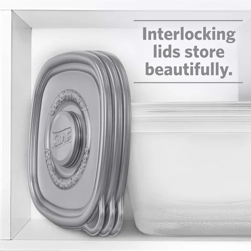 Miniatura 8 de Recipientes de almacenamiento de alimentos GladWare Home Tall Entrée, cuadrados grandes con capacidad para 42 onzas, juego de 3 unidades, con sello
