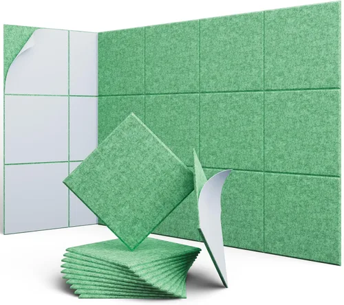 Miniatura 27 de Paneles Acústicos Hexagonales - Paquete de 12 Paneles de Absorción de Sonido de Alta Densidad 12"X10"X0.4" para Reducción Mejorada de Ruido, Diseño