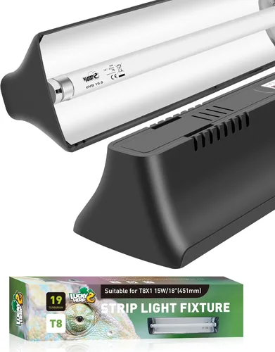 LUCKY HERP T8 - Kit combinado de lámpara para reptiles de 15 W (nueva actualización), lámpara de reptil UVB con tubo fluorescente Desert UVB 10.0 de