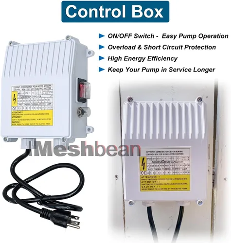 Miniatura 3 de Bomba sumergible de pozo profundo con caja de control, bomba de agua sumergible de pozo profundo de 1 HP de 110 V para riego industrial y hogar