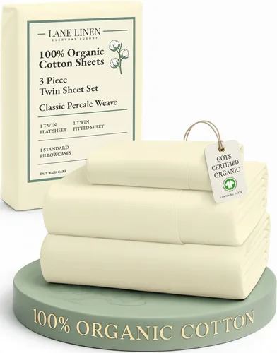 Miniatura 64 de LANE LINEN Sábanas 100% algodón orgánico para cama tamaño King, sábanas de percal suave, transpirables, de lujo, estilo hotelero, lavables a 09