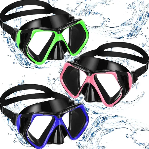 Miniatura 13 de Fabbay 3 gafas de natación con cubierta para la nariz, gafas de natación para adultos, esnórquel, paquete de gafas de natación para jóvenes, hombres