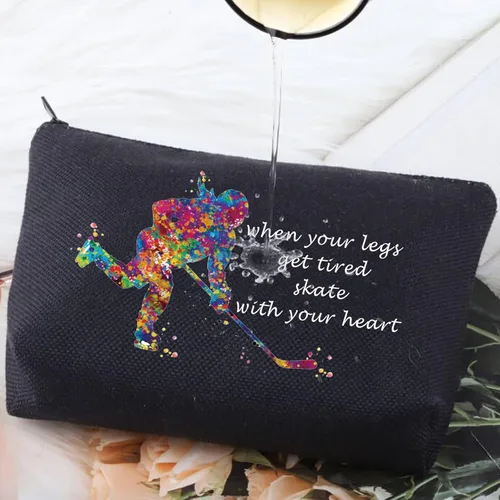 Miniatura 4 de G2TUP Bolsa de cosméticos de hockey sobre hielo, estuche de maquillaje para jugadores de hockey, regalo para niñas cuando tus piernas se cansan