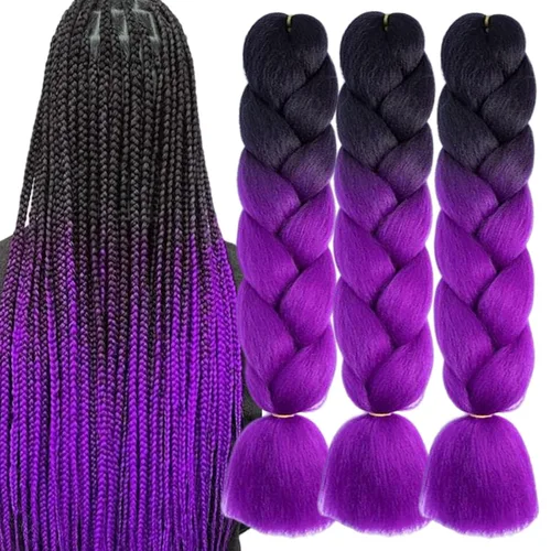 Miniatura 43 de Beige (613) Cabello trenzado 6 paquetes de extensiones de cabello sintético de 24 pulgadas, extensiones de cabello trenzado Jumbo Ombre trenzado
