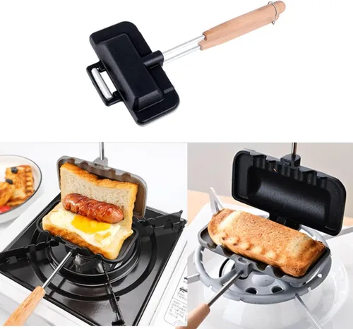 Miniatura 8 de Sartén para sándwich, disco de aluminio para hornear, sartén abatible adecuada para queso a la parrilla, panqueques, tortillas, perros calientes