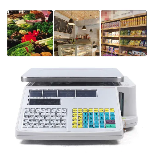 Miniatura 2 de Báscula digital de alimentos Torrey con capacidad de 66 lbs/30 kg, escala de cálculo de precios con impresora doble escala digital impermeable