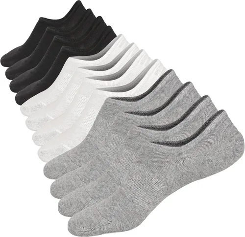 Mottee&Zconia Calcetines cortos de tobillo de corte bajo para hombres y mujeres, calcetines básicos casuales antideslizantes de algodón con agarres