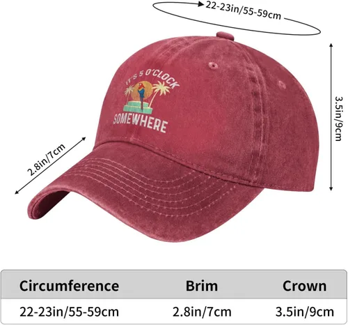 Miniatura 6 de Philysonic 5 Oclock Somewhere Hat It is 5 Oclock Somewhere Hat Gorra de béisbol para mujer, gorra de moda