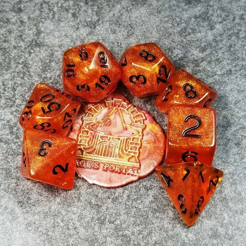 Miniatura 20 de Sage's Portal Cantrips - Juego de dados DND de resina de borde redondo, 7 piezas, juego de dados poliédricos DND para Dungeons and Dragons D&D RPG