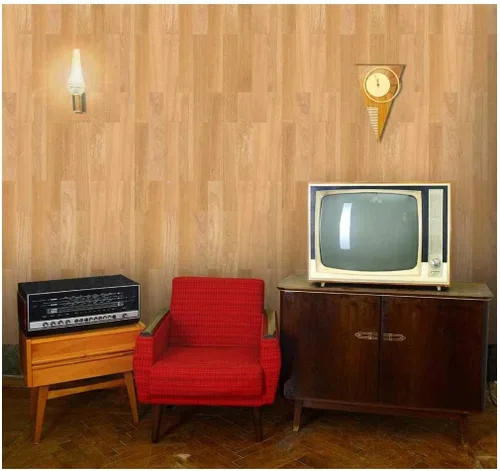 Miniatura 12 de wall26 - Patrón de paneles texturizados de madera vertical retro crema - Mural de pared, papel tapiz extraíble, decoración del hogar - 100x144 Crema