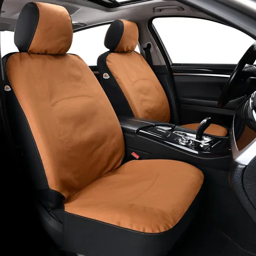 Miniatura 13 de Coverado Fundas de Asiento de Automóvil Delanteras, Fundas de Asiento Universales de Lona para Automóviles, Paquete de 2 Cojines de Asiento de Gris