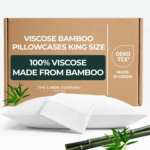 Miniatura 10 de Juego de 2 fundas de almohada de viscosa de bambú 100% cultivadas orgánicamente, refrescantes y transpirables, suaves como la seda, doble costura