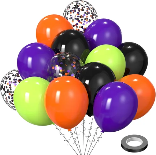 Miniatura 26 de KBZVNAF Globos de látex negro, azul y plateado, paquete de 60 globos de fiesta de 12 pulgadas, azul real, negro, azul metálico, plateado