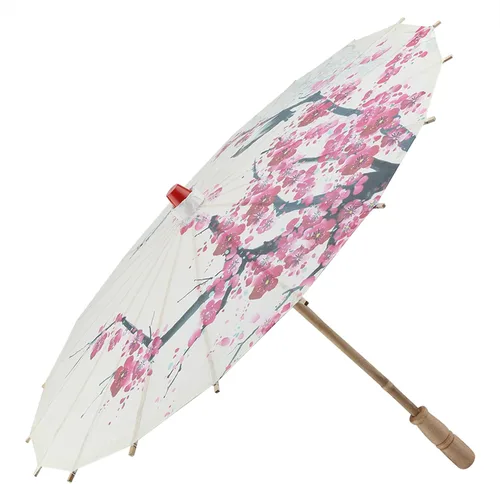 Miniatura 3 de Paraguas chino de papel japonés de 22 pulgadas, paraguas de papel engrasado, arte chino, clásico, paraguas de baile de ciruelo, paraguas asiático