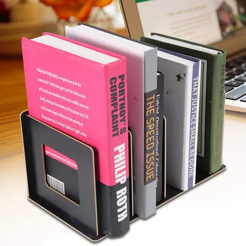 Miniatura 2 de Yosoo Estantería de escritorio, estantería de escritorio de madera, para libros, almacenamiento de DVD, revistero para estudiantes, niños y adultos