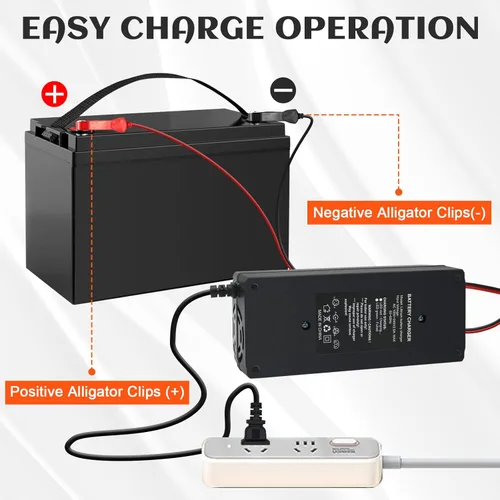 Miniatura 7 de Cargador de batería de litio de 36 V 10 A, cargador de batería LiFePO4 de 43.8 V, mantenedor de batería, cargador inteligente con indicador LED