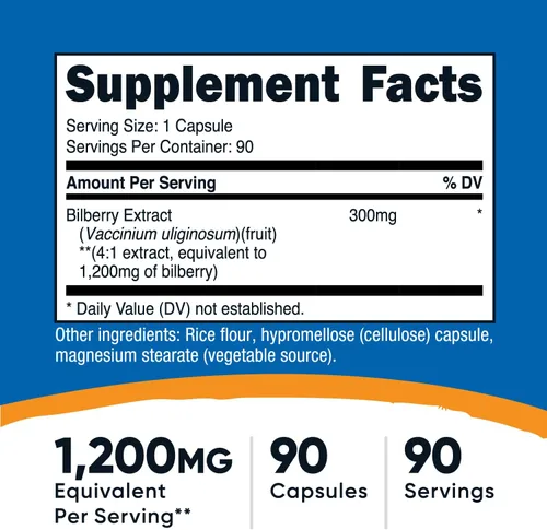 Miniatura 2 de Nutricost Cápsulas de Arándano Azul Equivalente a 1200mg (90 Cápsulas Vegetarianas) - Sin Gluten y Sin OGM