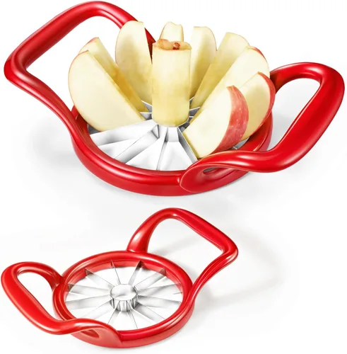 LIIGEMI Rebanador de Manzana Extra Grande de 5.5 Pulgadas, Rebanador y Descorazonador de 12 Rodajas Finas, Cortador, Divisor, Cuña para Frutas y