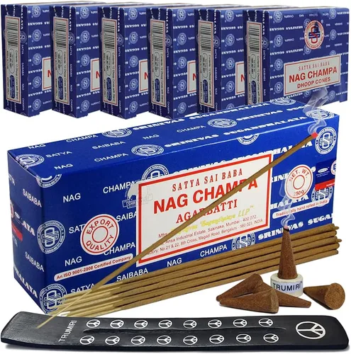 Miniatura 9 de Nag Champa - Varillas de incienso y cono de incienso Nagchampa, paquete variado de varillas de incienso Insence Insense Insiensos