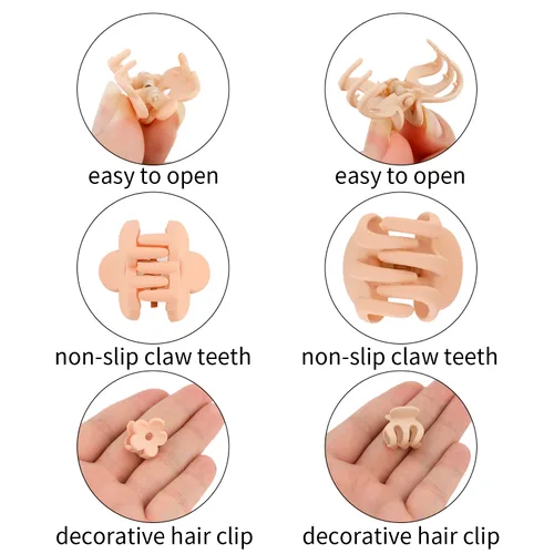 Miniatura 6 de SuPoo Pinzas pequeñas para el cabello, mini garras de flores, 20 piezas de accesorios para cola de caballo, garras de peinado de cabello de 1.1