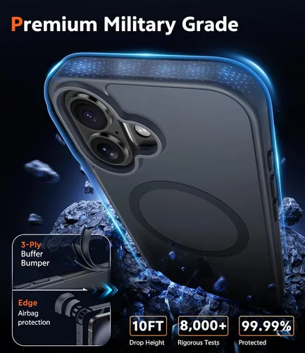 Miniatura 1728 de FNTCASE Funda para iPhone 13 Pro-Max: Fundas magnéticas transparentes compatibles con Magsafe Slim anti amarillamiento protección contra caídas