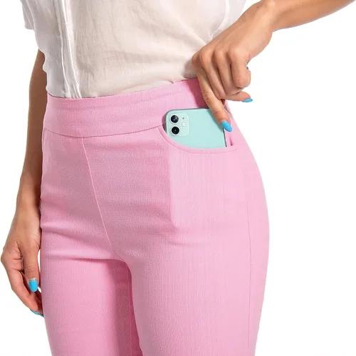 Miniatura 7 de Pantalones cortos de vestir con dobladillo de tulipán súper elásticos para mujer, con bolsillos, tallas regulares, pequeñas y grandes