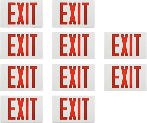 Miniatura 12 de Paquete de 6 luces LED de salida de letras rojas con luces de emergencia, certificación UL, doble cara, dos luces LED de salida de emergencia