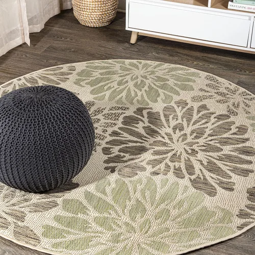 Miniatura 12 de JONATHAN Y Alfombra Corredor de Tejido Texturizado Floral para Interiores y Exteriores 2X8 Marrón/Crema, Zinnia Moderna para Patio Trasero, Patio