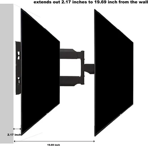 Miniatura 6 de Soporte de pared para TV de movimiento completo, con giro e inclinación, para televisores de 32" a 60" y paneles planos, LCD LED de hasta 70 libras