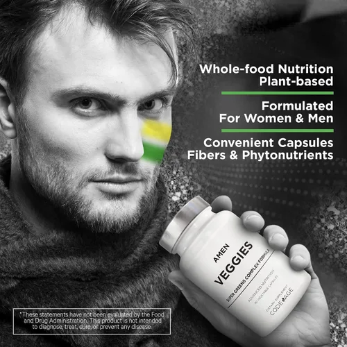Miniatura 8 de Amen Veggies, Suplemento de vitaminas diarias de verduras, mezcla vegana de verduras y cápsulas multivitamínicas de verduras crudas integrales