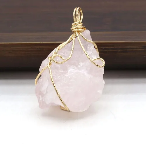 Miniatura 9 de LHJ 6 colgantes de cristal natural crudo irregular, piedra de energía curativa de Reiki, envueltos en cobre para hacer joyas, collares, meditación