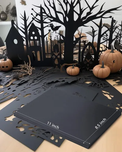 Miniatura 2 de Papel de cartulina negro de 8.5 x 11 pulgadas, 108 hojas de 6.35 oz, papel de construcción pesado para hacer tarjetas, impresión, manualidades