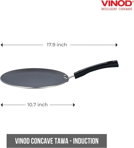 Vinod Tawa cóncavo antiadherente de inducción de 10.8 in, 11 ", bandeja para crepé/plancha
